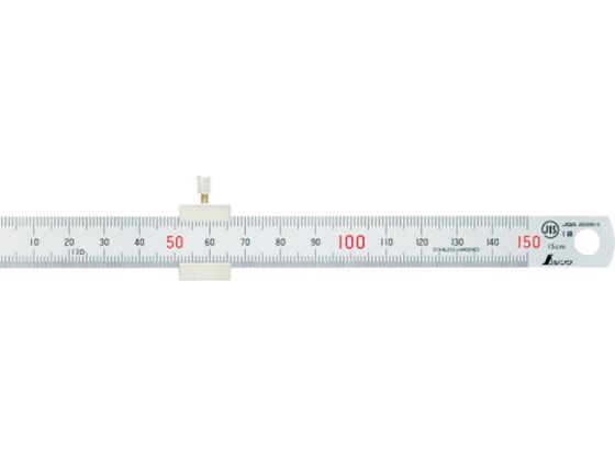 シンワ 直尺150mmストッパー付 76751