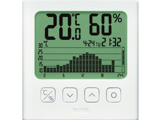 TANITA グラフ付きデジタル温湿度計 白色 TT-581