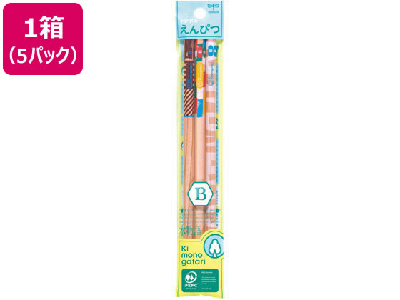 トンボ鉛筆 かきかた鉛筆F 木物語01 B 3本×5個