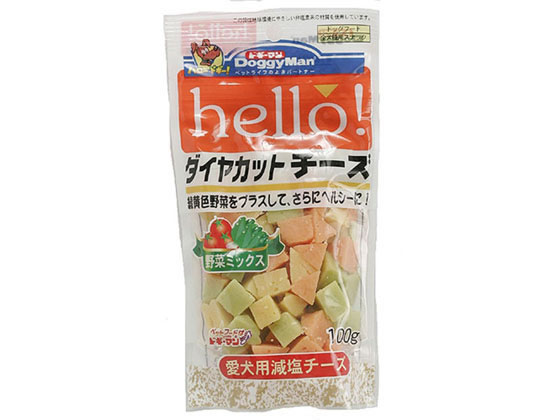 ドギーマンハヤシ hello! ダイヤカットチーズ 野菜ミックス 100g