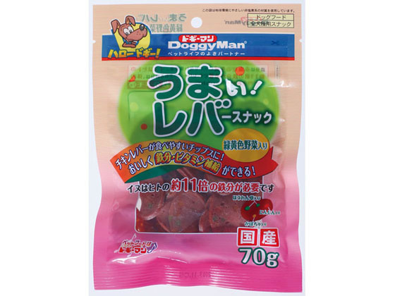 ドギーマンハヤシ うまい!レバースナック 緑黄色野菜入り 70g