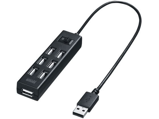 サンワサプライ USB2.0ハブ(7ポート・ブラック) USB-2H702BKN