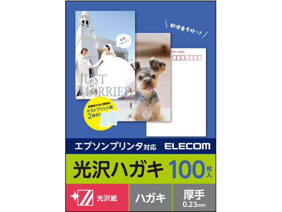 エレコム ハガキ用紙 光沢 厚手 エプソン用 100枚 EJH-EGNH100