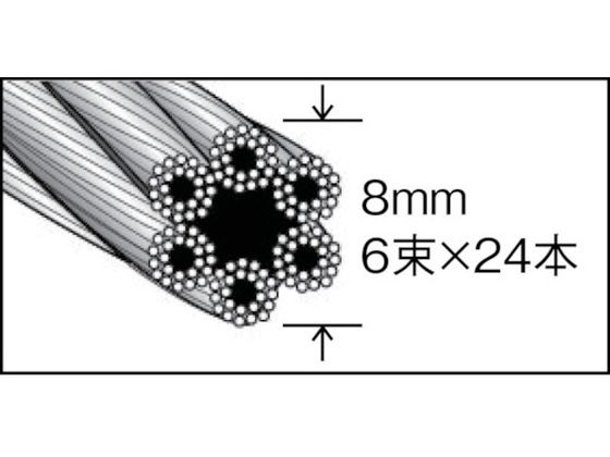 TRUSCO メッキ付ワイヤロープ Φ8mm×10m CWM-8S10 4891082が3,000円