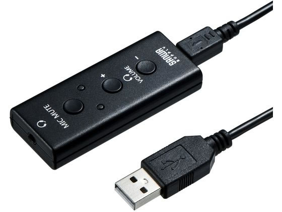 サンワサプライ USBオーディオ変換アダプタ 3.5mm 4極 MM-ADUSB4N