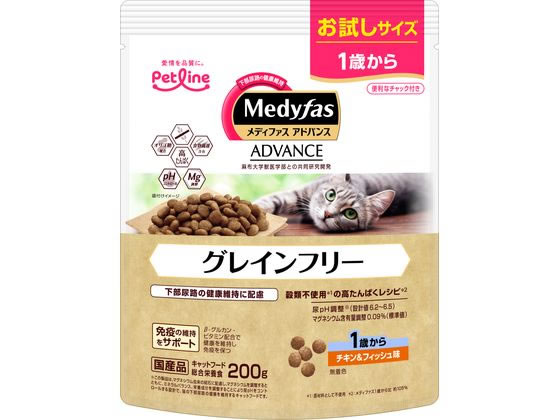 ペットライン メディファスAD グレインフリー 1歳〜 チキン&フィッシュ味 200g