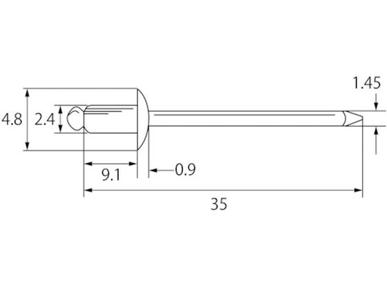 エビ ブラインドリベット(アルミニウム／ステンレス製) 3-4(1000本入