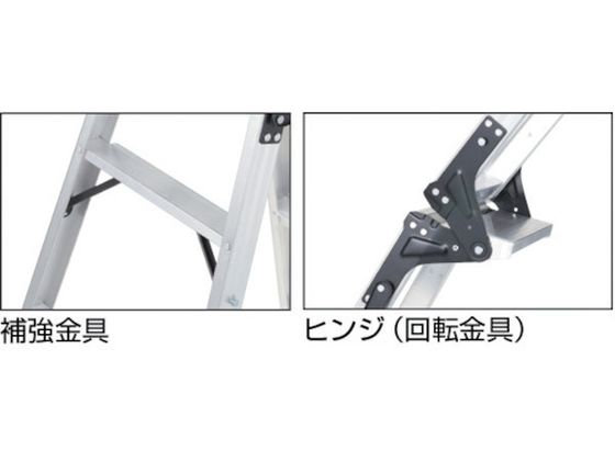 TRUSCO はしご兼用脚立 アルミ合金製脚カバー付 高さ0.81m 2737582が