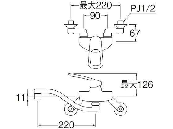 SANEI シングル混合栓 K1712EAK-13 1147077が17,909円【ココデカウ】