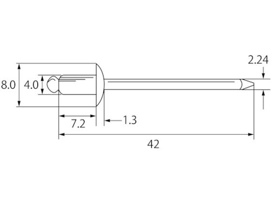 エビ ブラインドリベット(アルミニウム／ステンレス製) 5-2(1000本入) 箱入 NTA52