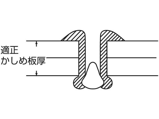 エビ ブラインドリベット(アルミニウム／ステンレス製) 6-10(1000本入) 箱入 NTA610