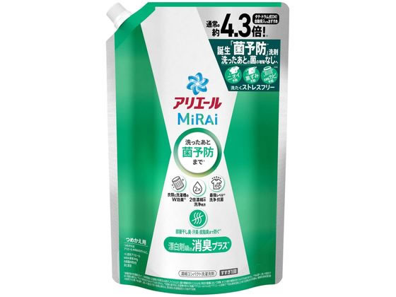 P & G アリエールミライ 消臭プラス 詰替 ウルトラジャンボサイズ 1.22kg