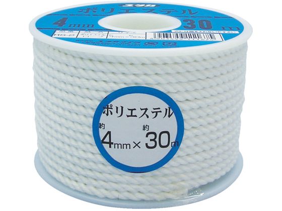 ユタカメイク ロープ ポリエステルロープボビン巻 4mm×30m RS-2