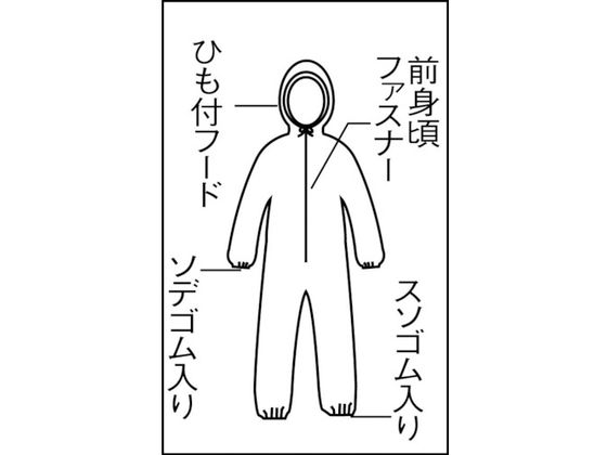 ＴＲＵＳＣＯ 不織布使い捨て保護服Ｍ（４０入） TPC-M-40 1袋（40着入