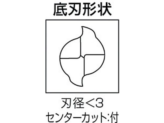 三菱K 2枚刃エムスター汎用 超硬スクエアエンドミルミディアム刃長(M