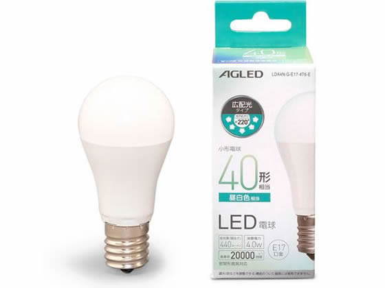 アイリスオーヤマ LED電球 E17 広配光 40形相当 昼白色2万ｈ