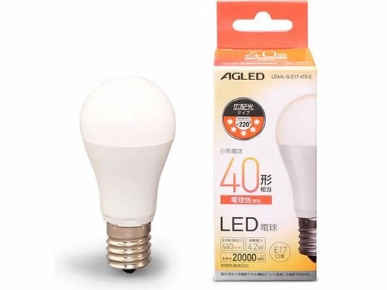 アイリスオーヤマ LED電球 E17 広配光 40形相当 電球色2万ｈ