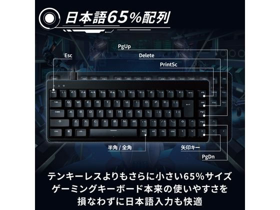 エレコム ゲーミングキーボード Vcustom 有線 TK-VK200CBKが8,556円