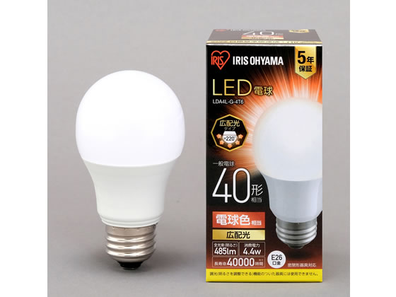 LED電球 E26 広配光 40形相当 電球色 LDA4L-G-4T6