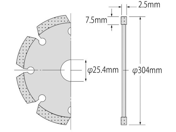 エビ ダイヤモンドカッター レーザー(乾式) 304mm 穴径25.4mm SL305254