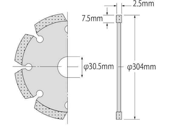 エビ ダイヤモンドカッター レーザー(乾式) 304mm 穴径30.5mm SL305305