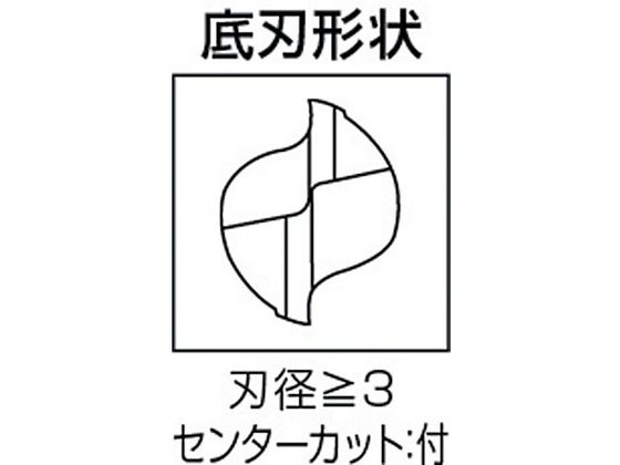 三菱K 2枚刃エムスター汎用 超硬スクエアエンドミルミディアム刃長(M