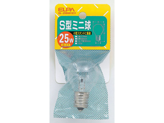 朝日電器 S型ミニ球 25W E17クリア G-20H(C)