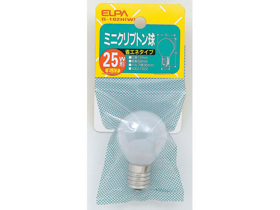 朝日電器 クリプトン球 25W E17ホワイト G-102H(W)