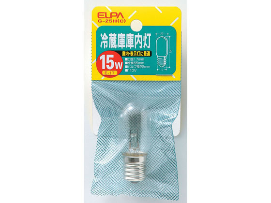 朝日電器 冷蔵庫庫内灯 15W E17クリア G-25H(C)