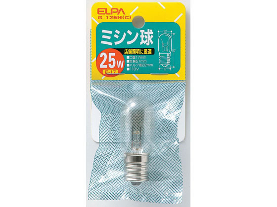 朝日電器 ミシン球 25W E17クリア G-125H