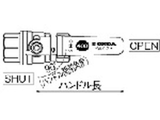 オンダ製作所 FF型(フルボア) Rc1／4 レバーハンドル FF-08 1161682が