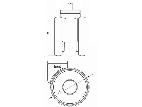 テンテキャスター 高性能旋回双輪キャスター LINEA (ポリウレタン車