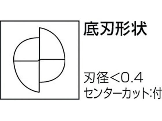 三菱K 2枚刃エムスター 超硬ロングネックスクエアエンドミル0.3mm MS2XLD0030N060