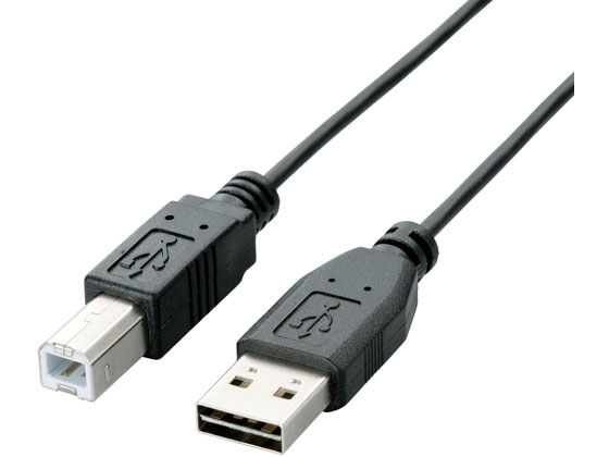 エレコム USB2.0ケーブル A-Bタイプ 両面挿し 1m U2C-DB10BK