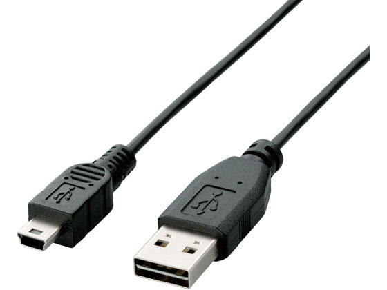 エレコム USB2.0ケーブル A-miniB 両面挿し 0.2m U2C-DMB02BK