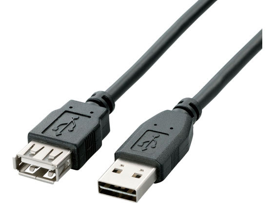 エレコム USB2.0延長ケーブル 両面挿し A-A 5.0m U2C-DE50BK