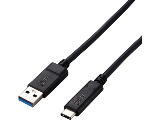 エレコム USB3.1認証ケーブル A-C 3A出力 1.0m USB3-AC10NBK