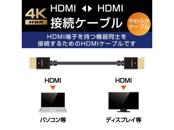 エレコム HDMIケーブル やわらか 1m CAC-HD14EY10BK