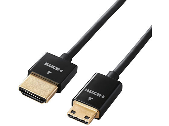 エレコム HDMIケーブル HDMI mini 超スリム 2m DGW-HD14SSM20BK