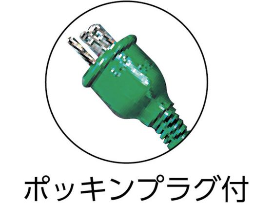 日動 ハンドリール 100V 3芯×10m 緑 アース漏電しゃ断器付 HR-EB102-G