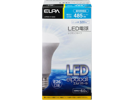 朝日電器 LED電球レフ形 昼光色485lm LDR6D-H-G600