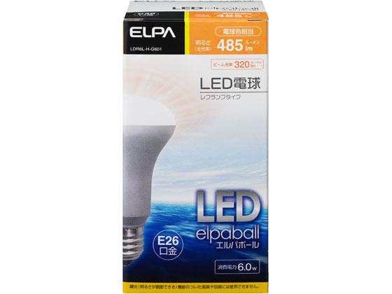 朝日電器 LED電球レフ形 電球色485lm LDR6L-H-G601