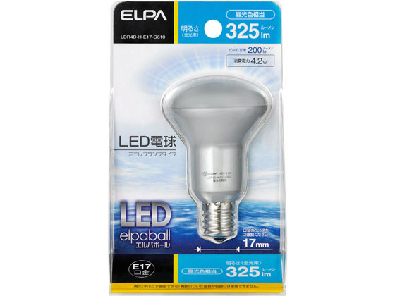 朝日電器 LED電球ミニレフ 昼光色325lm LDR4D-H-E17-G610