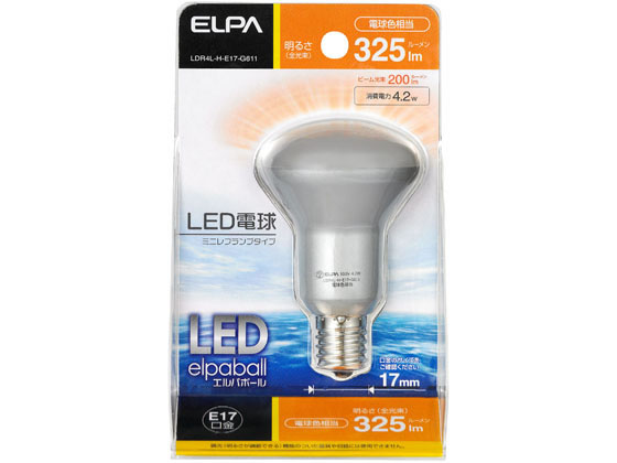 朝日電器 LED電球ミニレフ 電球色325lm LDR4L-H-E17-G611