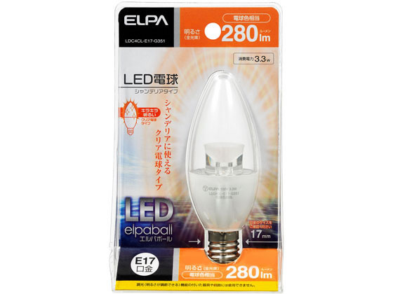 朝日電器 LED電球シャンデリア形E17電球色 LDC4CL-E17-G351