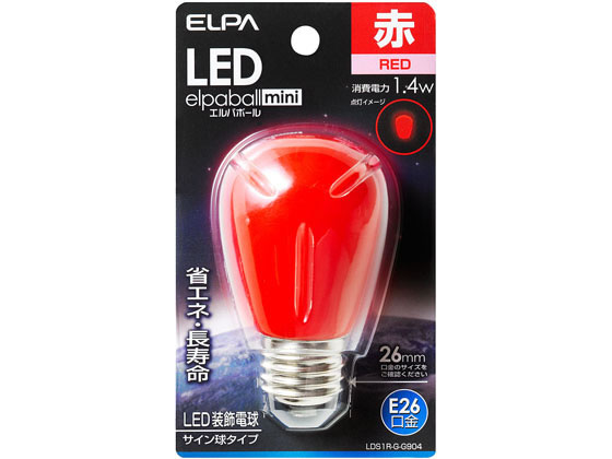 朝日電器 LED電球サイン球 E26赤色 LDS1R-G-G904