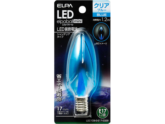 朝日電器 LEDシャンデリア球 E17青色 LDC1CB-G-E17-G329