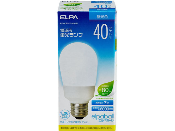 朝日電器 電球形蛍光灯A形40W昼光色 EFA10ED 7-A041H