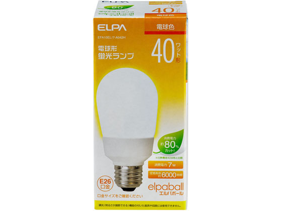 朝日電器 電球形蛍光灯A形40W電球色 EFA10EL 7-A042H