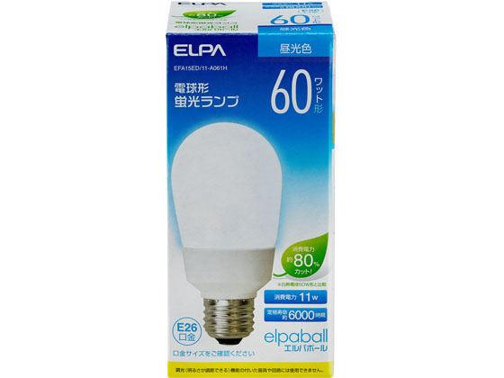 朝日電器 電球形蛍光灯A形60W昼光色 EFA15ED 11-A061H